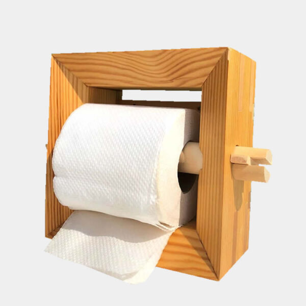 Puinen WC-Paperiteline
