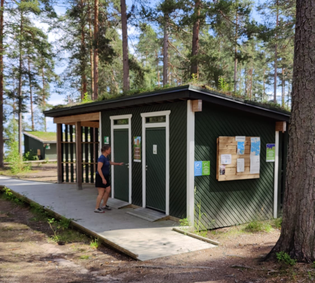Public outhouses at the Sarviniemi recreation area in Eastern Finland.