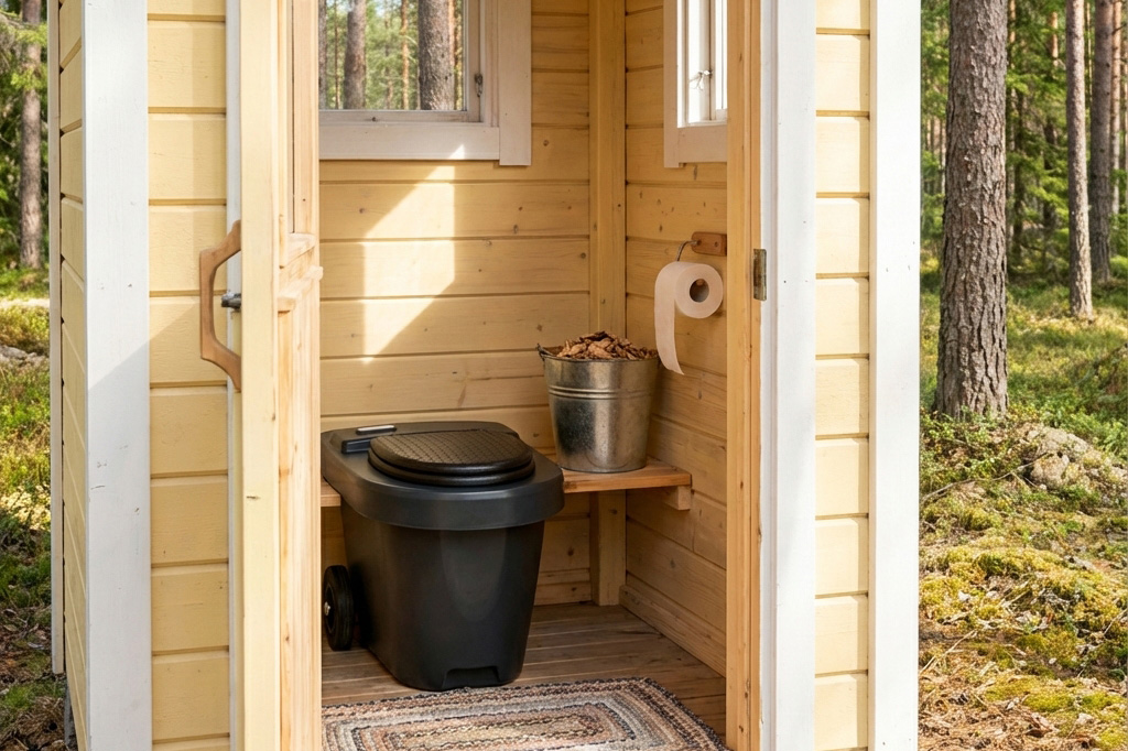 kompostoiva kuivakäymälä Green Toilet 100 Easy tasalattiaiseen huussiin