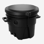 Green Toilet Compact vaihtosäiliö, musta kompostisäiliö kannella, kahvoilla ja korvausilmaritilällä