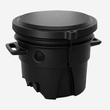 Green Toilet Compact vaihtosäiliö, musta kompostisäiliö kannella, kahvoilla ja korvausilmaritilällä